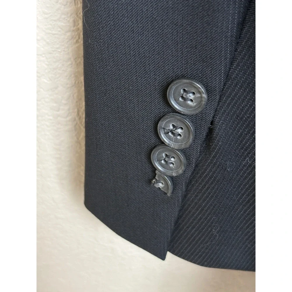 Cremieux Collection Loro Piana Super 130s Wool Blazer Sport Coat Black 44R